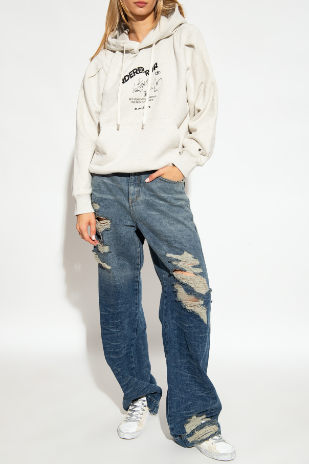 ★ADERERROR★ Tever logo hoodie Oatmeal ☆ADERERROR☆ Tever logo hoodie Oatmeal Buy Ader Error Logo